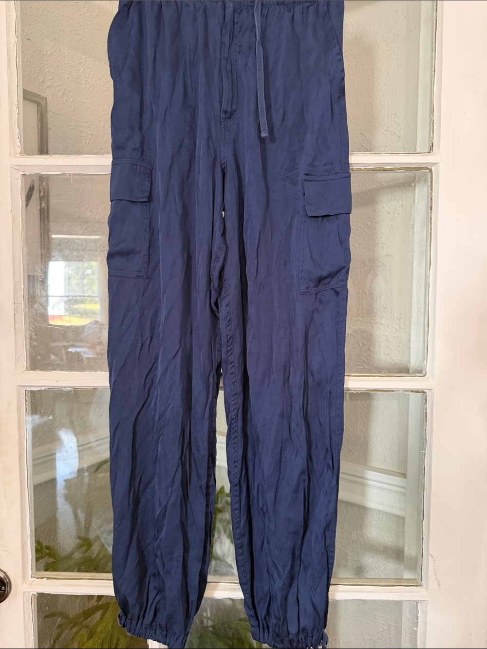 Pink Women Navy Cargo Jogger Pants